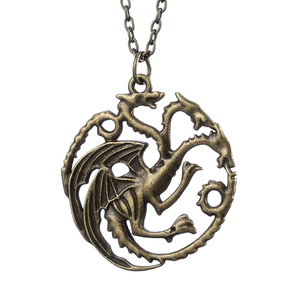 Collier Pendentif Dragon <span class=keywords><strong>Targaryen</strong></span> de la Saga Glace et Feu, en Alliage de Zinc, Design Animal, Style Vintage, Bijou de Film pour Hommes et Femmes - Product Image 2