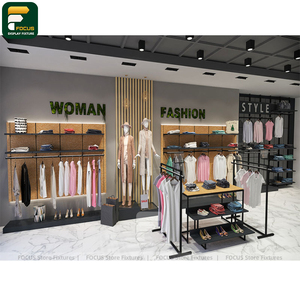 Exhibidor de Ropa Moderno para Tienda, Mueble de Boutique, Estante de Pared, Mostrador de Recepción, Espejo, Lámpara - Product Image 6