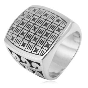 yunnique <b>Titanium</b> Steel Square <b>Ring</b> Men's Geometric Fashion Jewelry Gift 213004 - Product Image 3