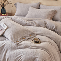 Ensemble de housse de couette en velours de lait gaufré papillon 3D, ensemble de literie en microfibre ultra douce 4 en 1, ensemble de literie en flanelle chaude pour l'hiver