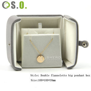 Estuche de Joyería de Doble Apertura Personalizado de Fábrica, Caja de Terciopelo de Alta Gama para Collares y Pulseras, Caja Grande de Franela Doble para Colgantes - Product Image 6