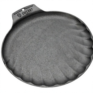 Poêle à griller et à servir en fonte à revêtement antiadhésif résistant, compatible four, noir - Product Image 1