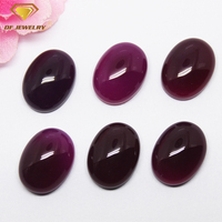 Fond plat ovale en pierre d'agate naturelle rouge violet, 1 pièce, forme ovale
