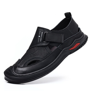 Sandalias de Verano para Hombre, Transpirables, de Malla y Cuero, Punta Redonda, Estilo Deportivo, Suela Intermedia de EVA, Suela Exterior de Goma - Product Image 5