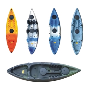 Kayak en plastique rotatif pour une personne Petit bateau de pêche rotomoulé à siège unique Canoë à rames avec pagaie rotomoulage Assis sur le dessus - Product Image 5