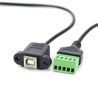 Kabel Data Printer Tanpa Sambungan Las dengan Konektor B Female yang Terpasang dengan Sekrup untuk Pengisian Data dan Koneksi Scanner