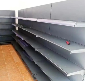 Estante de supermercado de doble cara ligero personalizado, soporte de exhibición de sistema de góndola de grano de madera para tienda de conveniencia, Material metálico - Product Image 2