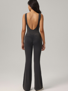 Traje deportivo de una pieza sin espalda para yoga, mono ajustado de secado rápido para mujer, para correr y hacer deporte. - Product Image 2