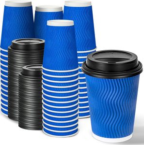 Tapa de Papel Kraft Corrugado Aislante y Biodegradable para Café Espresso, Personalizada, Desechable, de 8oz, 12oz y 16oz - Product Image 1