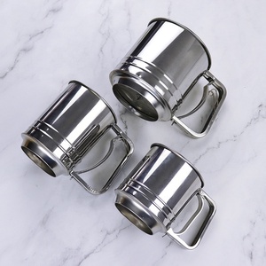 Vente en gros taille personnalisée cuisine cuisson acier inoxydable bricolage manivelle poudre tasse 2 couches 3 tasses cuisson farine <span class=keywords><strong>tamis</strong></span> - Product Image 5