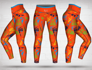 फैशनेबल ठंडा कस्टम ज्यामितीय पैटर्न खेल फिटनेस योग लेगिंग पैंट - Product Image 3