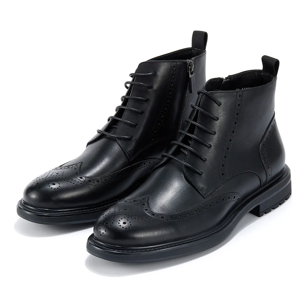 Botines de piel de vaca de estilo británico Retro, botas de cuero genuino duraderas para el trabajo, informales, personalizables