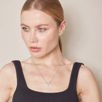 1/2-3.00 CT Diamant, 14k Or Blanc 4 Prong Set Round-cut Lab Grown Diamond Solitaire Stud Pendentif Collier Bijoux pour Femmes