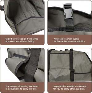 Échantillon gratuit : Porte-bûches exceptionnellement robuste avec poignée et sac de transport pour bûches en toile cirée très résistante - Product Image 6