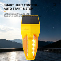 Réflecteur Solaire 8 LED, Visibilité 500m, Jaune, pour Garde-Corps, Balise d'Avertissement pour Entrée de Tunnel Routier et Isolation Urbaine