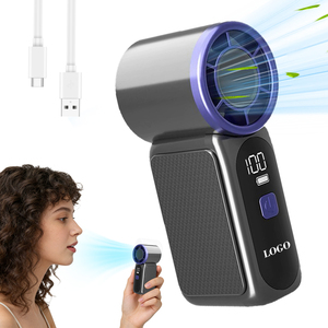 Best Selling 15000RPM Brushless Motor High Speed Car/RV Compatible Bladeless <b>LED</b> Hand Fan Ultra-Quiet Wireless Fast Charging - Product Image 1