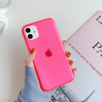 Coque en TPU miroir vert fluorescent pour iPhone 11 X/SE2/XR Style chaud avec sacs de téléphone portable antichute à pression d'air à quatre coins