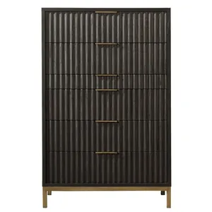 Factory Wholesale Price Black Classical Removable Bedroom Drawer Chest