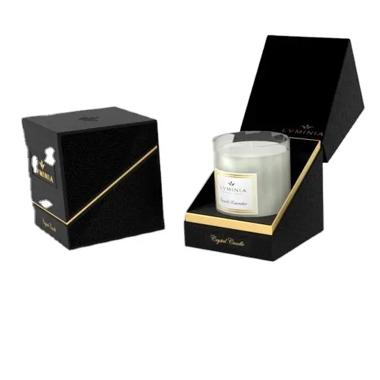 Cajas de vela de regalo de embalaje Premium, caja de vela de papel rígido con logotipo personalizado de diseño de lujo, venta al por mayor