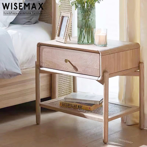 Meubles WISEMAX tables <span class=keywords><strong>de</strong></span> chevet modernes <span class=keywords><strong>de</strong></span> style japonais meubles <span class=keywords><strong>de</strong></span> chambre à coucher en bois massif lits en rotin simples tables <span class=keywords><strong>de</strong></span> <span class=keywords><strong>nuit</strong></span> pour hôtel - Product Image 3