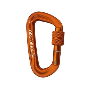 Custom Logo Promotional 12KN Heavy Duty Aluminum Screw Gate Locking Carabiner Clip for Trade Shows