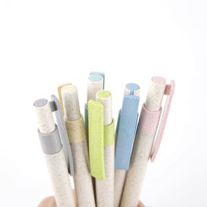 Stylo bille écologique biodégradable en paille de blé, personnalisable avec logo, très populaire - Product Image 3