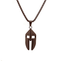 Collier pendentif masque spartiate en acier inoxydable plaqué or 18 carats, anti-décoloration, accessoires de bijoux personnalisés à la mode