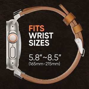 Suitisbest correa de cuero de lujo para <span class=keywords><strong>Apple</strong></span> <span class=keywords><strong>Watch</strong></span> Ultra Band 49mm característica transpirable de cuero Real Compatible con Series 10 - Product Image 6