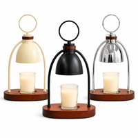 Lampe chauffe-bougie électrique en métal style nordique avec minuterie et variateur d'intensité, pour bougies en pot, décoration de chambre, salon, maison, cadeau