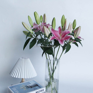 Fleurs fraîches récemment cueillies, Lys <span class=keywords><strong>Sorbonne</strong></span>, 3 têtes, haute qualité, décoration intérieure, ajoute de la couleur à la maison - Product Image 6