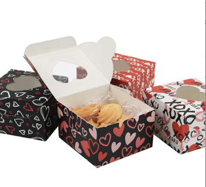 Scatole di Cartone a Tema San Valentino con Cuore, Confezioni Regalo per Feste con Finestra Trasparente, Sicure per Alimenti - Product Image 5