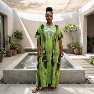 Nouvelle <span class=keywords><strong>Robe</strong></span> <span class=keywords><strong>Longue</strong></span> Ample Femme Musulmane Imprimé Ethnique Africain Grande Taille pour Soirée – Collection Été - Product Image 4