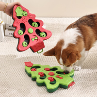 2026 C&Q OEM Jouet pour chien et gamelle d'alimentation interactive anti-étouffement à alimentation lente, design arbre de Noël et queue de souris, avec fonction puzzle