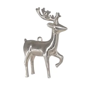 Ornamenti da appendere con renne 3D in argento decorazione natalizia per albero