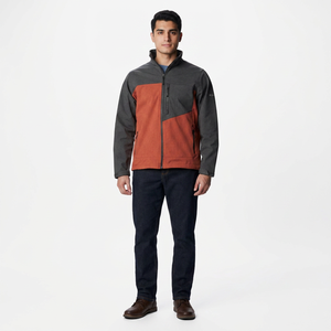 Men's Customized Front Logo Canvas Stand Collar <b>Waterproof</b> Autumn <b>Warm</b> Softshell <b>Jacket</b> for Cold Weather - Product Image 1