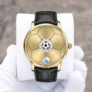 Reloj Mecánico con Logotipo Personalizado OEM ODM, Miyota 9015 Automático, Esfera con Tema de Fútbol, Caja de Acero 316L, Correa de Cuero - Product Image 2
