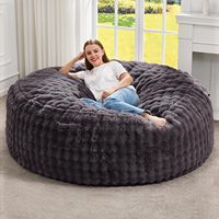 Fauteuil pouf géant luxueux et moelleux de 5 pieds pour adulte