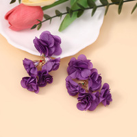 Bohème ethnique fait à la main fée tissu fleur boucles d'oreilles pour femmes filles bijoux en gros cadeaux de fête
