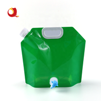 Sac d'emballage de boisson en plastique d'eau d'extérieur pliable de 5L, pochette de bec verseur pour boisson
