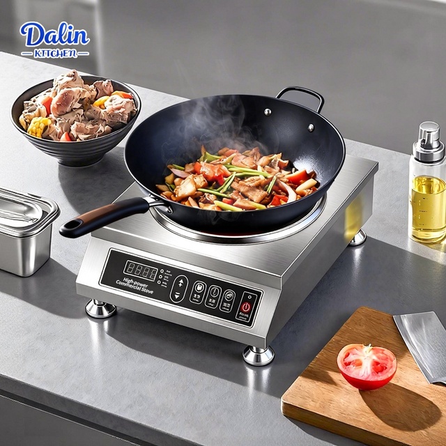 Commercial Induction Cooker 3500W Stainless Steel Tabletop Induction Cooktop Single Burner Restaurant Induction Hob Stove