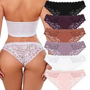 Mutandine da donna sexy all'ingrosso in pizzo ricamato, sgambate, morbide, a vita bassa, traspiranti, ecologiche, antibatteriche, con vita personalizzabile - Product Image 1