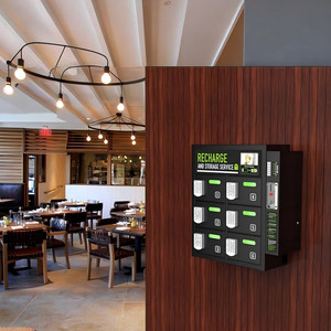 Modern Coin-operated Public Wall-mounted 6-door Self-coding Black Smart Mobile Phone Charging Storage Locker C-WB263 6-Door Desi - Product Image 4
