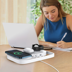 2024 producto caliente cargador inalámbrico soporte de carga multifuncional teléfonos móviles auricular reloj dormitorio luz nocturna 15W 3 en 1 Simple - Product Image 3