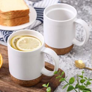 Yy657 Vente en gros usine – Tasses à café personnalisées 11 oz en émail et base en liège, mugs en céramique colorés avec fond en bois - Product Image 5