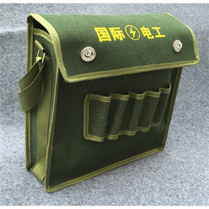 Canvas Electrician Tool Bag Military Green Multi Function Shoulder Bag Toolkit 20 Capacity - Product Image 2