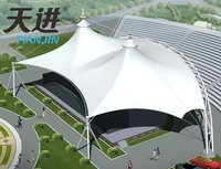Tissu de bâche en PVC imperméable de Tianjin, tente d'hôtel, abri de voiture, toit de stade, structure de membrane tendue, bâche ignifuge
