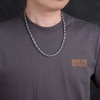 BOCAI Bijoux en argent S925 : Collier pour homme au style urbain audacieux et Bracelets à maillons fins avec motif Crâne Fleur de Cerisier audacieux