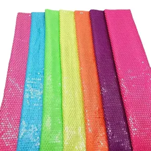 ZSY wholesale 5mm Gold Neon Green Pink Solid sequin fabric for Carnival Festival wear