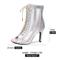 Nouvelles Chaussures à Talons Hauts pour Femme, Style Sexy, Bout Pointu, Talons Fins 10cm, Motif Barre Verticale Centrale, Tige Transparente SP82