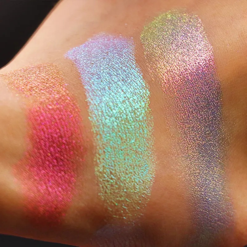 Sombra de pigmentos cosméticos neon holográfico para doces arco-íris Aurora camaleão